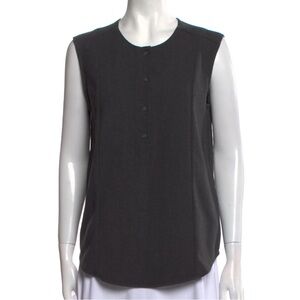 James Perse Charcoal Sleeveless Henley Top